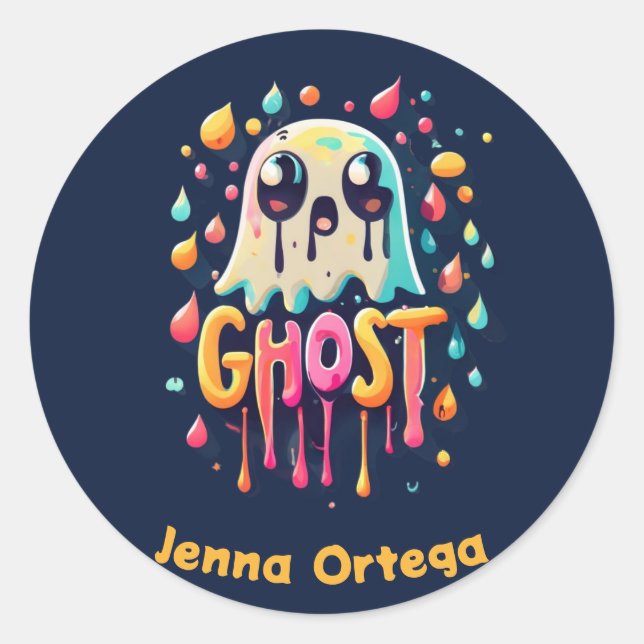 Ghost Halloween - Vampire Vibes Classic Round Sticker (Front)