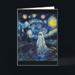 Ghost Halloween - Van Gogh Style - Starry Night  Card<br><div class="desc">Ghost Halloween - Van Gogh Style - Starry Night</div>