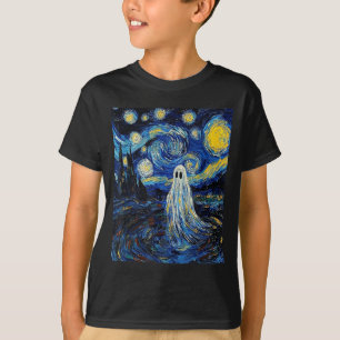 Ghost Halloween - Van Gogh Style - Starry Night  T-Shirt