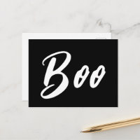 Ghost Halloween white black boo text