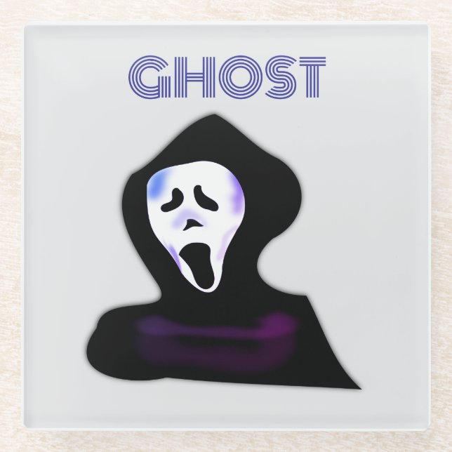 GHOST HALWEEN GLASS COASTER (Front)