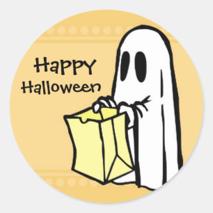 Ghost Happy  Halloween Stickers