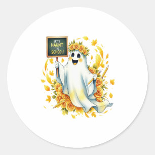 Ghost Haunt School Halloween Classic Round Sticker