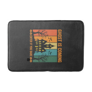 Ghost Haunted House Halloween Vector Design Bath Mat
