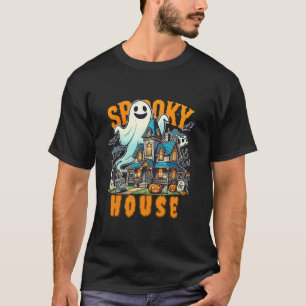 Ghost Haunted House Midnight Spooky Ghost Vintage T-Shirt