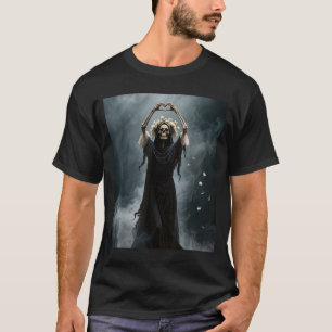 Ghost heart hands mothers day floral skull flowers T-Shirt