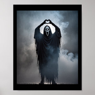 Ghost Heart Hands Scary Face Horror Poster Hallowe