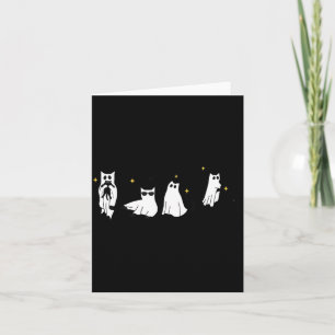 Ghost Holding Black Cat Funny Halloween Cat Lovers Card