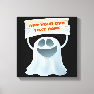 Ghost holding text   canvas print