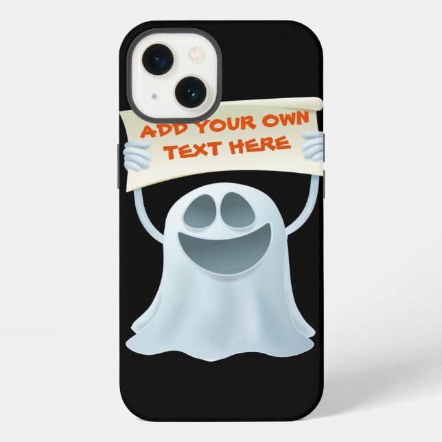Ghost holding text   iPhone case (Back)