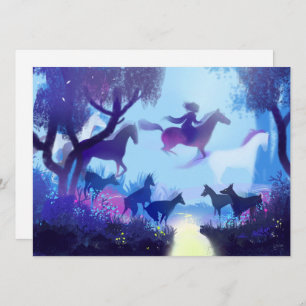 Ghost Horses in the Night Forest  Holiday Card