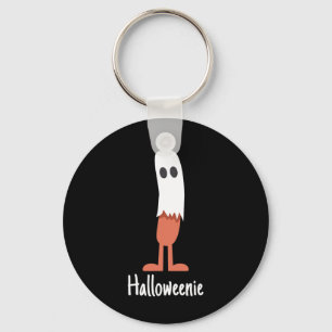 Ghost Hot Dog Halloweenie Costume Fun Food Hallowe Keychain