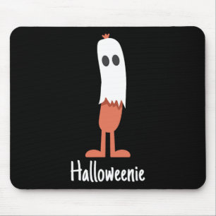 Ghost Hot Dog Halloweenie Costume Fun Food Hallowe Mouse Pad