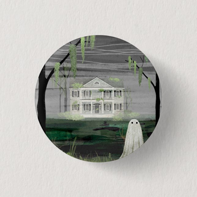 Ghost House 1 Inch Round Button (Front)