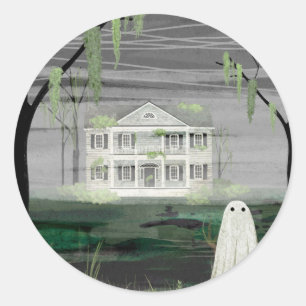Ghost House Classic Round Sticker