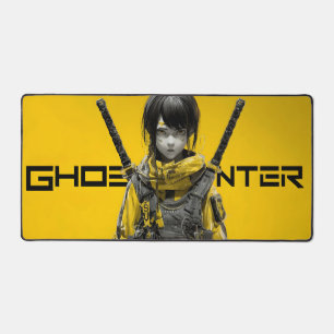 Ghost Hunter Cyberpunk Girl Artwork Desk Mat