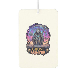 Ghost Hunter Grim Reaper Skeleton Scythe Purple Fl Air Freshener