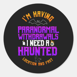 Ghost Hunter Paranormal Hunting Halloween Spirit H Classic Round Sticker