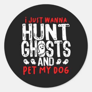 Ghost Hunter Paranormal Hunting Investigator Dog L Classic Round Sticker