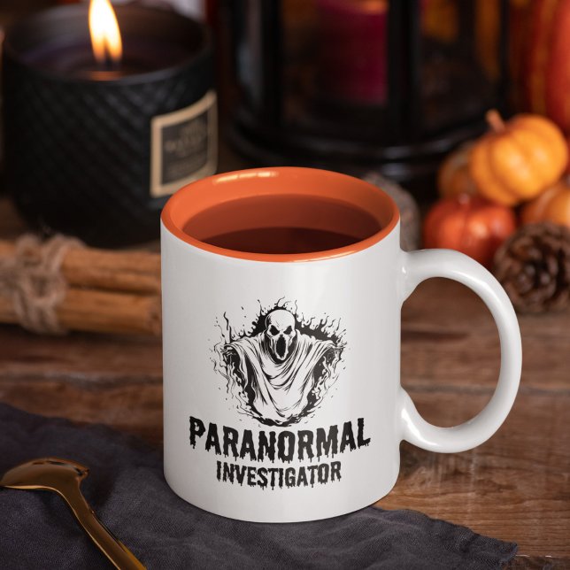 Ghost Hunter Paranormal Investigator Ghost Hunting Two-Tone Coffee Mug (Creator Uploaded)