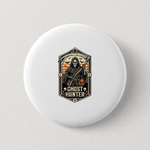 Ghost Hunter Shirt Vintage Reaper Halloween Design 2 Inch Round Button