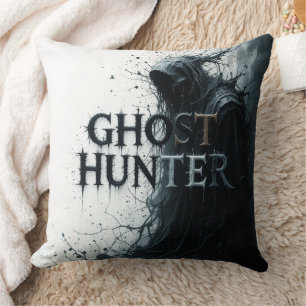 Ghost Hunter Skull Throw Pillow