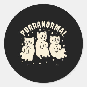 Ghost Hunting Cat Paranormal Investigator Ghost Re Classic Round Sticker
