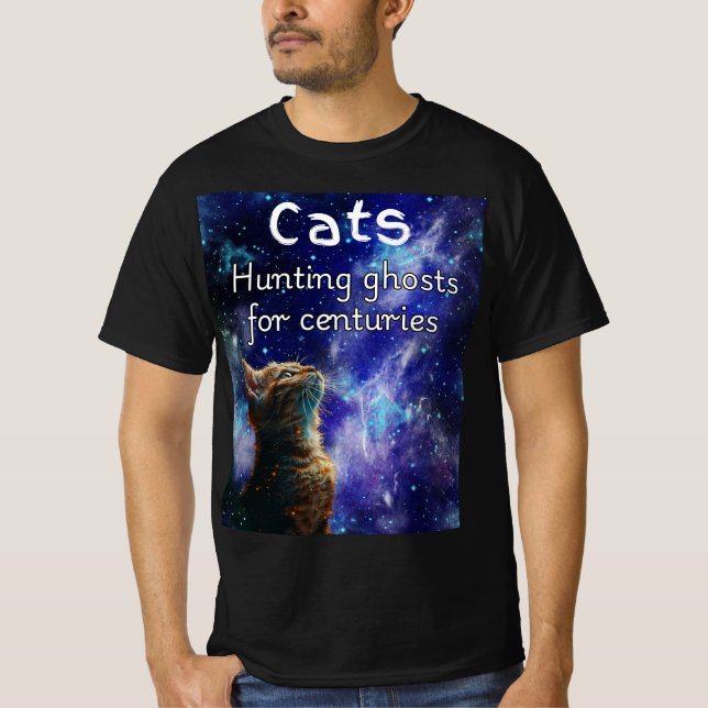 Ghost Hunting Cat T-Shirt (Front)