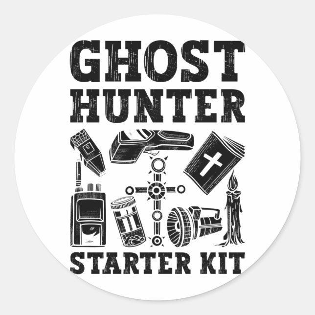 Ghost Hunting Ghost Hunter Starter Kit Paranormal Classic Round Sticker (Front)