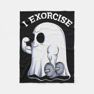 Ghost I Exorcise Fun Gym Exercise Workout Spooky H Fleece Blanket