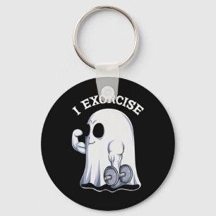 Ghost I Exorcise Fun Gym Exercise Workout Spooky H Keychain