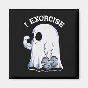 Ghost I Exorcise Fun Gym Exercise Workout Spooky H Magnet