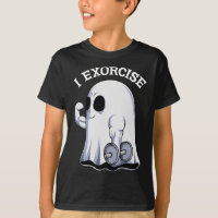 Ghost I Exorcise Fun Gym Exercise Workout Spooky H