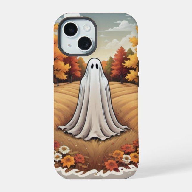 Ghost in Autumn Forest iPhone 15 Case (Back)