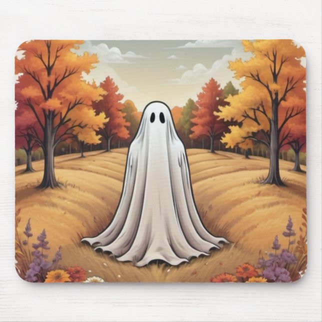 Ghost in Autumn Forest Mouse Pad (Front)