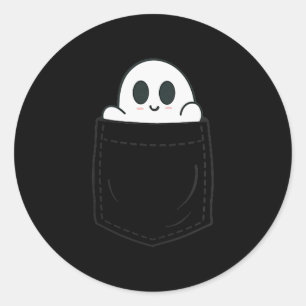 Ghost In Cket Halloween  Classic Round Sticker