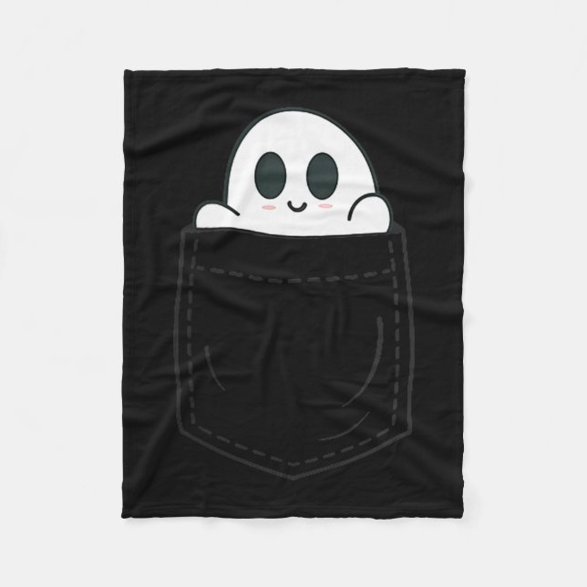 Ghost In Cket Halloween  Fleece Blanket (Front)