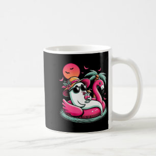 Ghost In Lifebuoy Flamingo On A ol Float Summer Coffee Mug