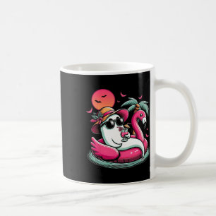 Ghost In Lifebuoy Flamingo On A Pool Float Summer  Coffee Mug