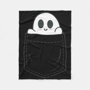 Ghost In Pocket Halloween  Fleece Blanket