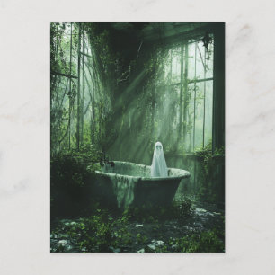 Ghost in the Abandoned House Bathtub Postcard