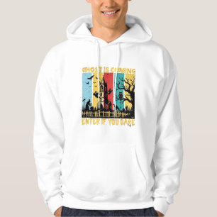 Ghost Is Coming Halloween Haunted House Witch Owl_ Hoodie
