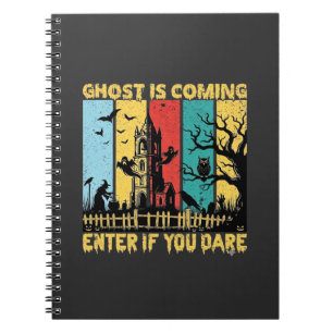 Ghost Is Coming Halloween Haunted House Witch Owl_ Notebook