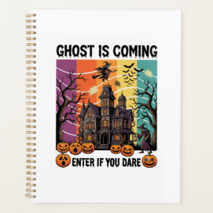 Ghost Is Coming Halloween Haunted House Witch Pump Planner