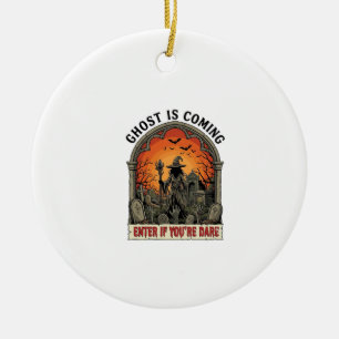 Ghost Is Coming Witch Graveyard Zombie Hands Hallo Ceramic Ornament