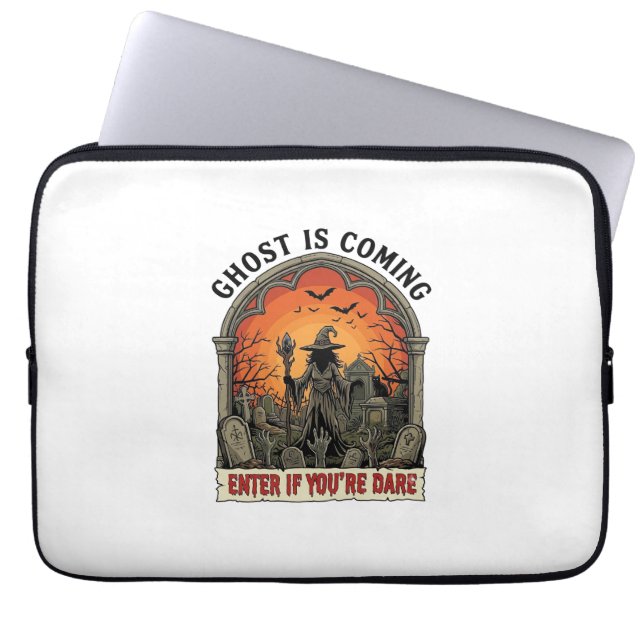 Ghost Is Coming Witch Graveyard Zombie Hands Hallo Laptop Sleeve (Front)