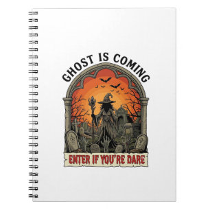 Ghost Is Coming Witch Graveyard Zombie Hands Hallo Notebook