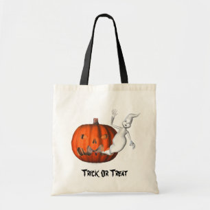 Ghost Jack O Lantern Halloween Funny Tote Bag