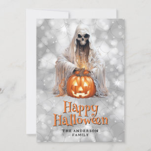 Ghost Jack O'Lantern Happy Halloween Card