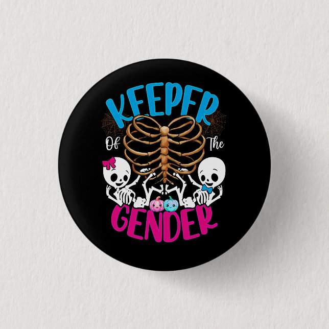 Ghost Keeper Of The Gender Reveal Announcement Hal 1 Inch Round Button (Front)
